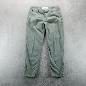 Frank & Eileen Pants Womens‎ 6 Green Wicklow Italian Chino Raw Hem Luxury